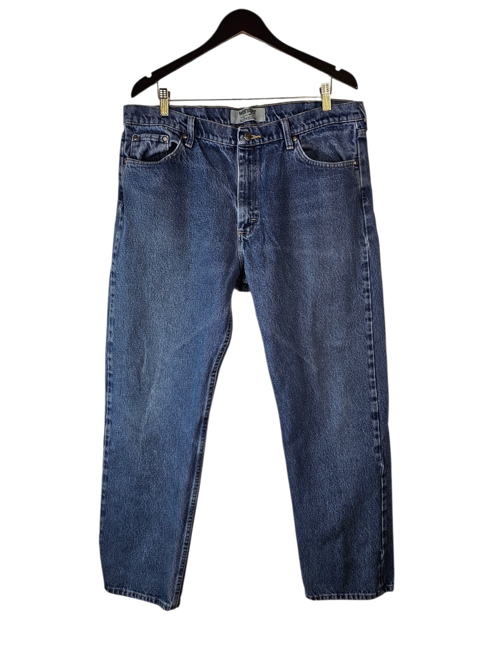 Wrangler Authentics Mens Blue Denim Relaxed Fit Jeans 38x32
